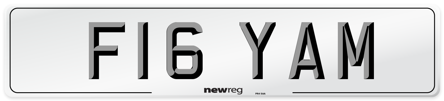 F16 YAM Number Plate from New Reg